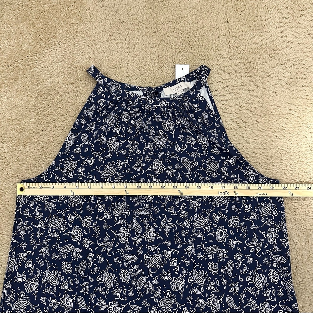 Ann Taylor LOFT Bandana Flounce‎ Mini Halter Dress in Navy Size XL NWT - Picture 5 of 9